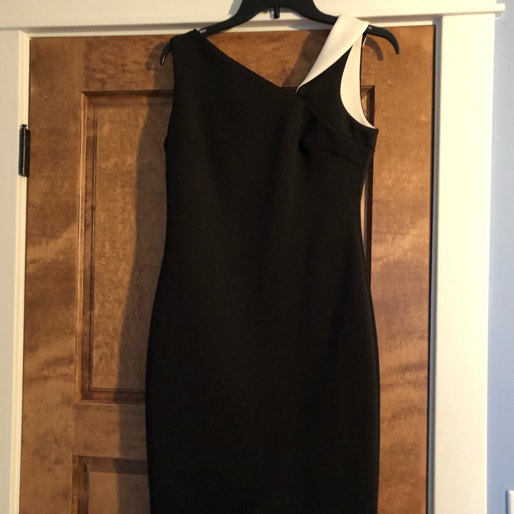 Calvin Klein, Black dress with cream trim at neck